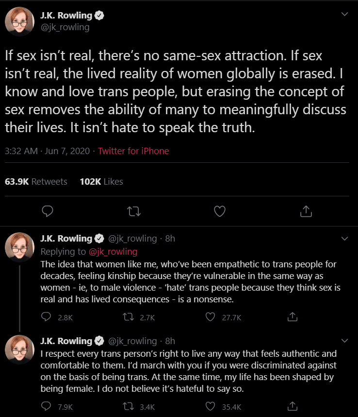 J.K. Rowling Tweets Anti-Trans Comments; GLAAD Responds