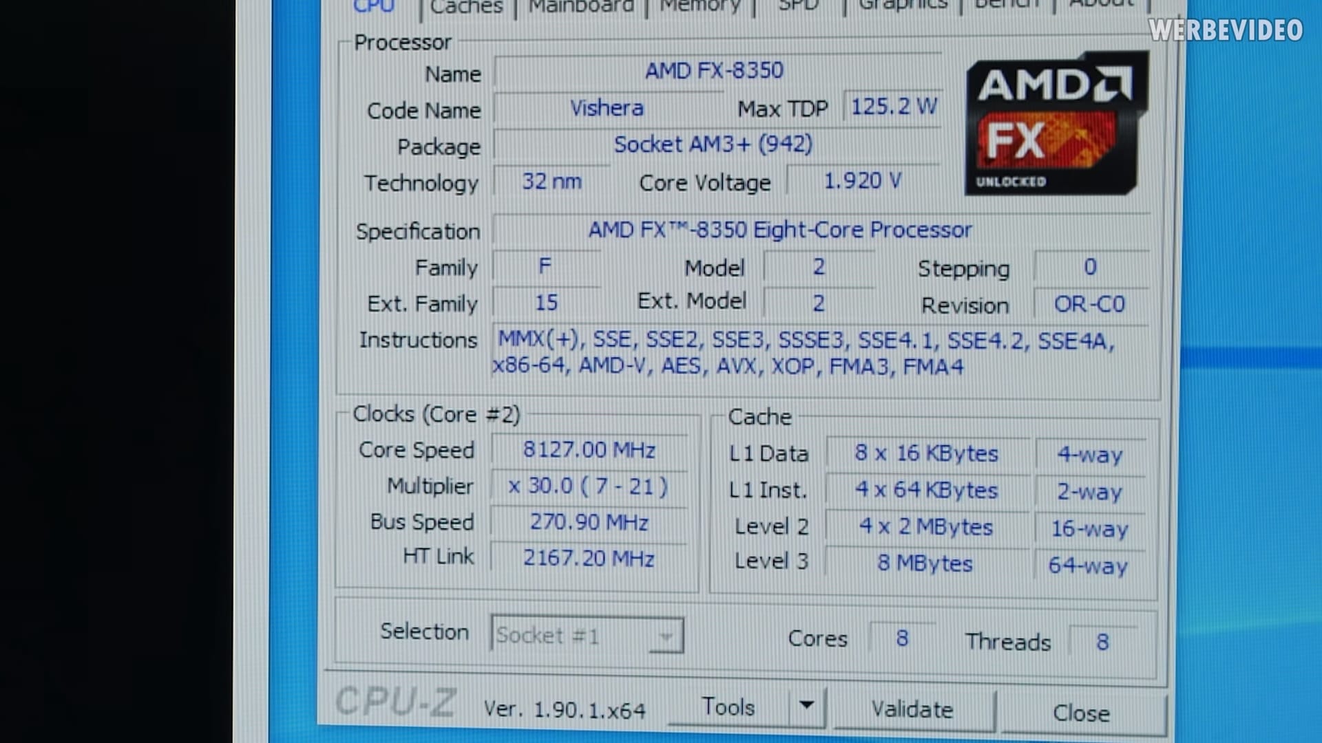 8.1 Ghz AMD FX-3850 CPU