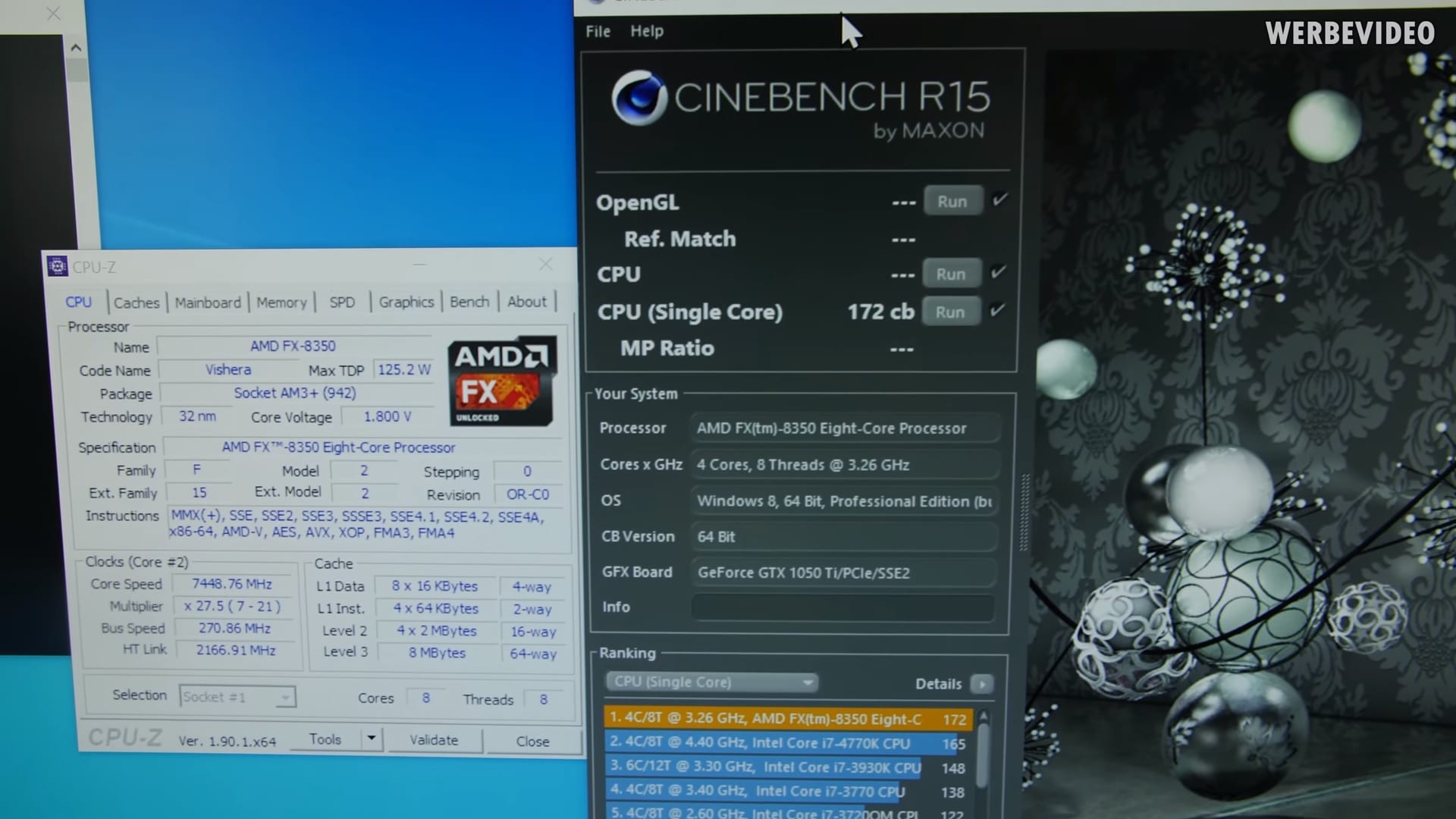 AMD FX-8350 Overclocked Cinebench Benchmark score