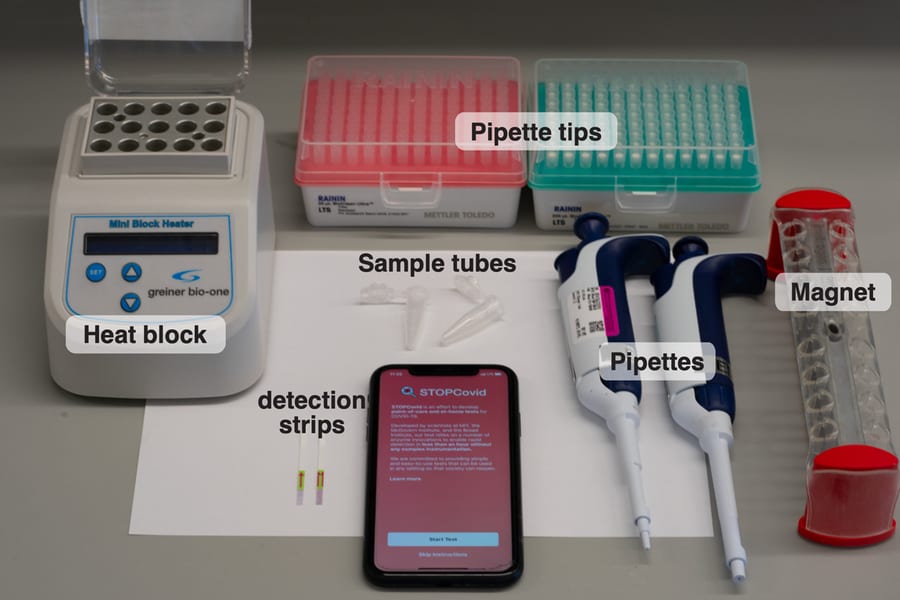 Equipment Required for STOPCovid Test. Source: MIT News.
