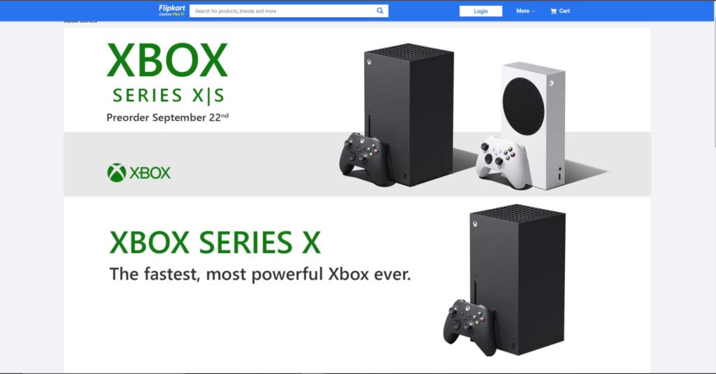 Xbox India Flipkart Page