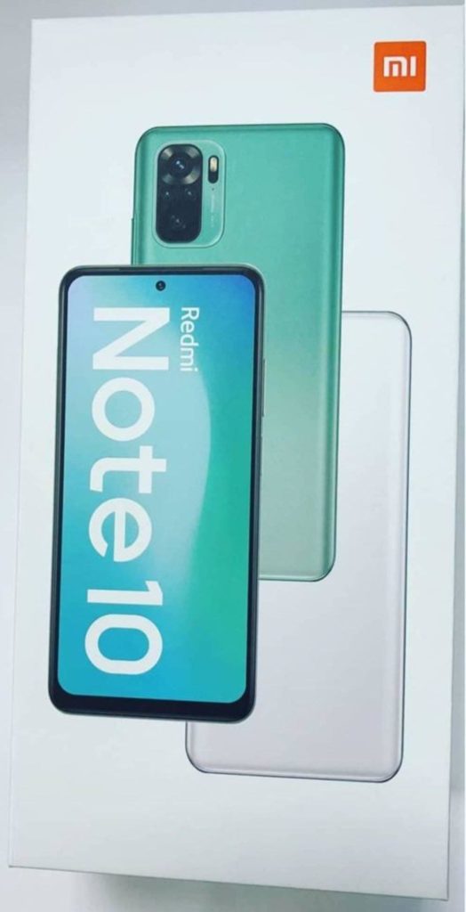 Redmi Note 10 retail packaging. 